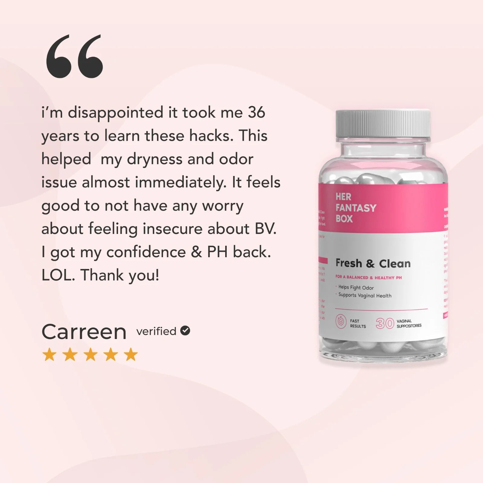 Fresh & Clean pH Balancing Boric Acid Vaginal Suppository