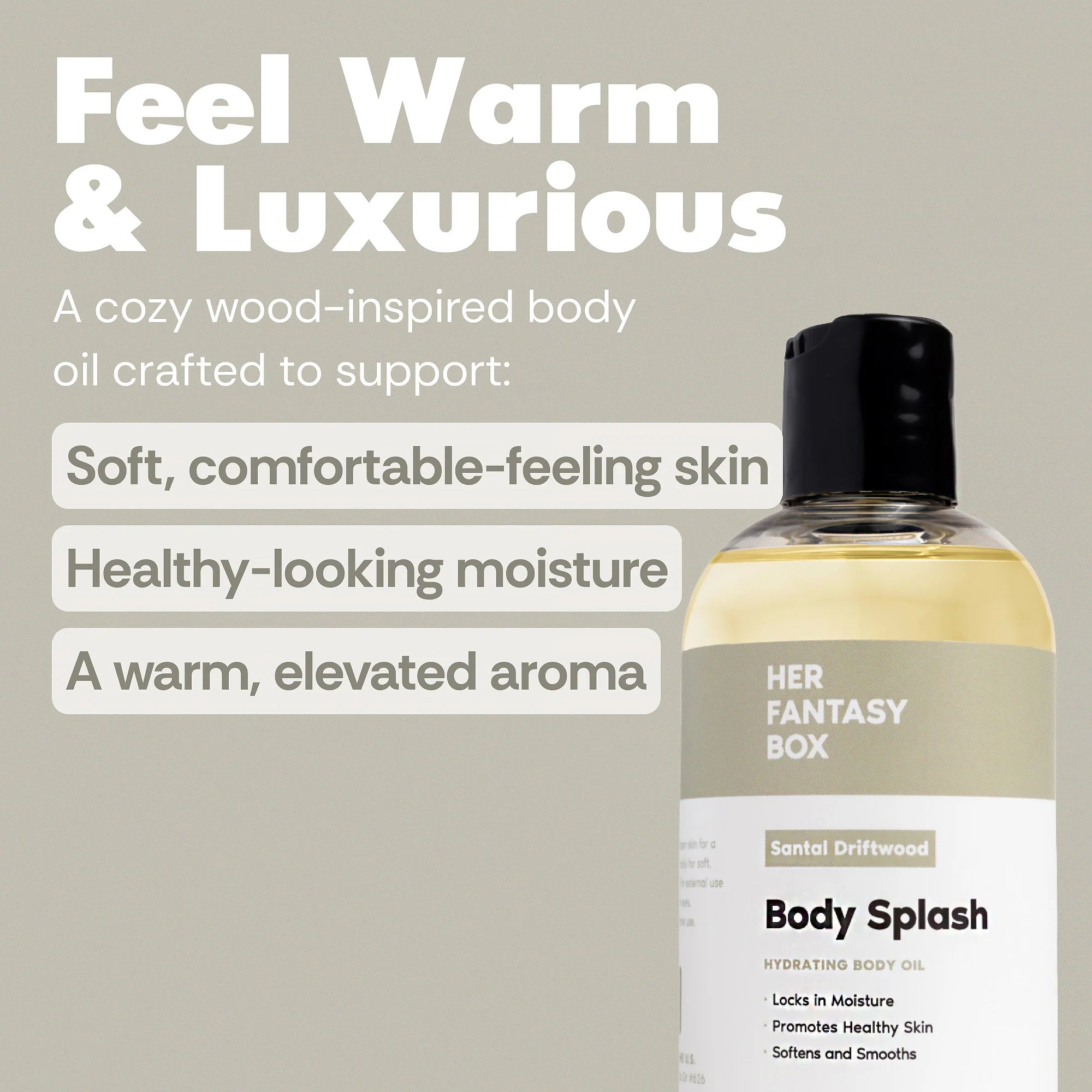 Body Splash - Skin Smoothing Body Oil (Santal Driftwood) LUXURY SCENT