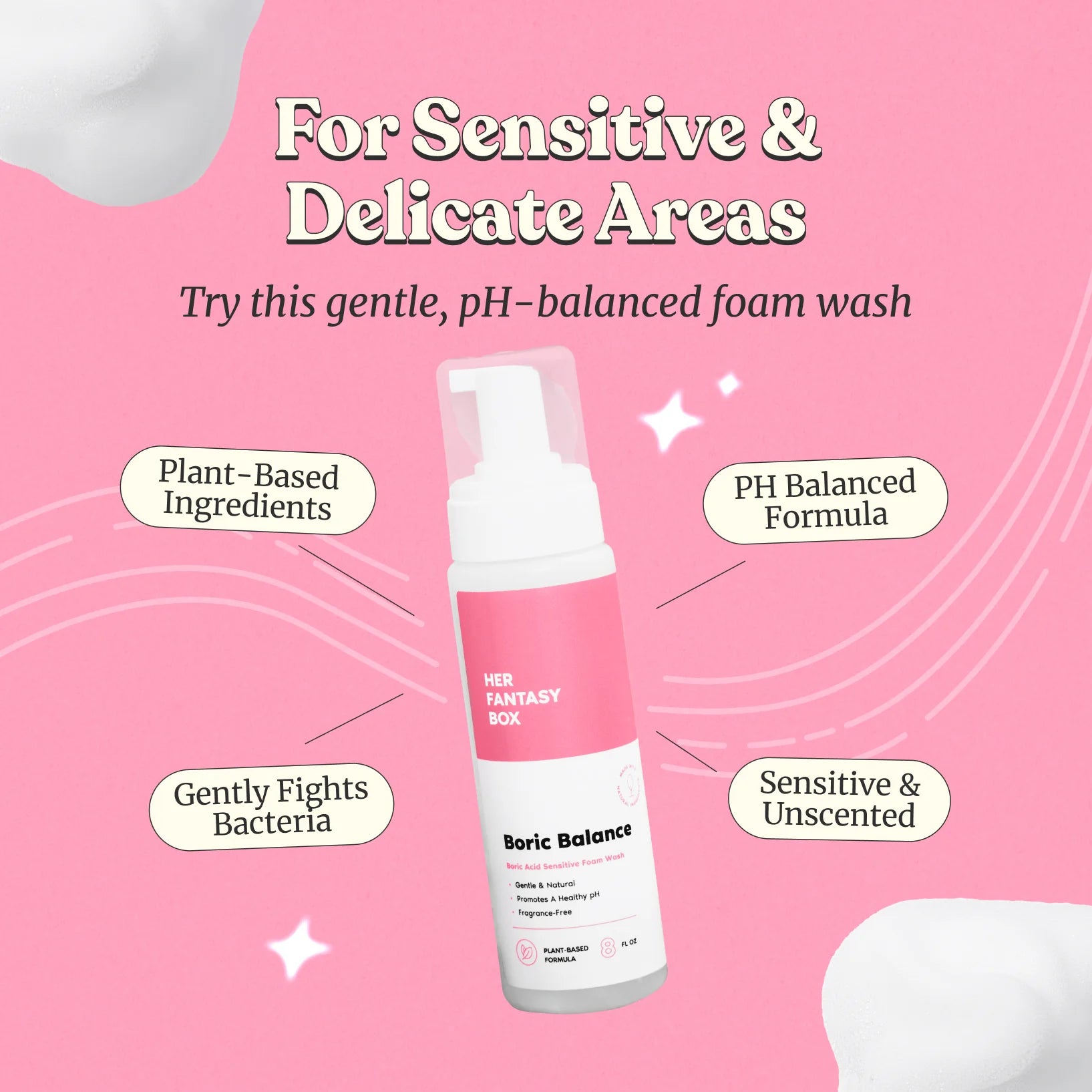 Boric Balance - Sensitive Boric Acid Foam pH Wash - Natural Ingredients